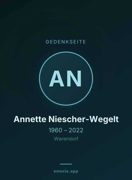 Gedenkportrait von Annette Niescher-Wegelt