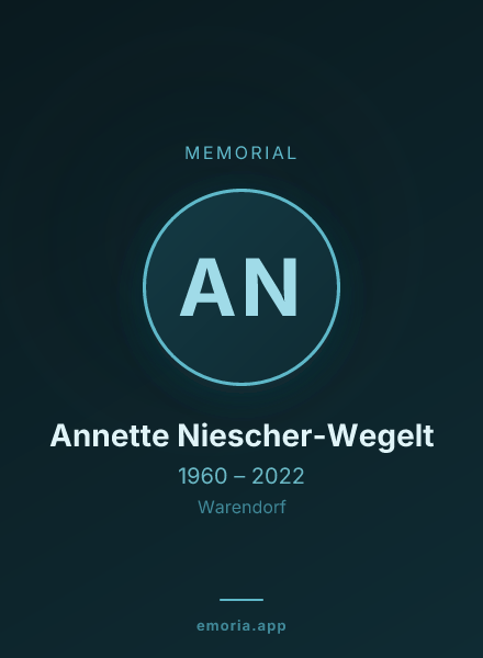 Memorial portrait of Annette Niescher-Wegelt