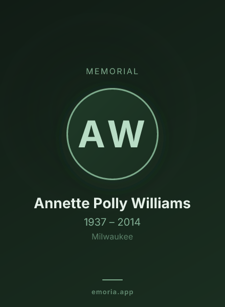 Memorial portrait of Annette Polly Williams