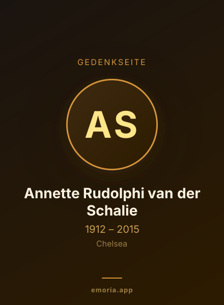 Gedenkportrait von Annette Rudolphi van der Schalie