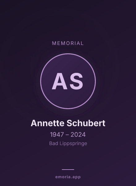 Memorial portrait of Annette Schubert