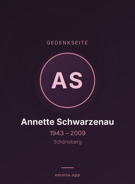 Gedenkportrait von Annette Schwarzenau