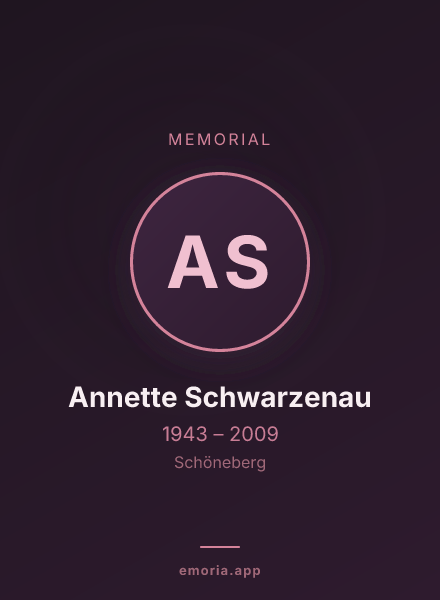 Memorial portrait of Annette Schwarzenau
