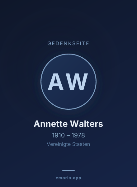 Gedenkportrait von Annette Walters