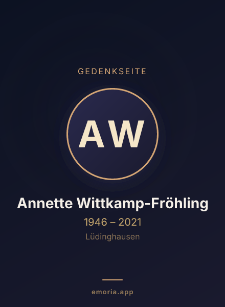Gedenkportrait von Annette Wittkamp-Fröhling