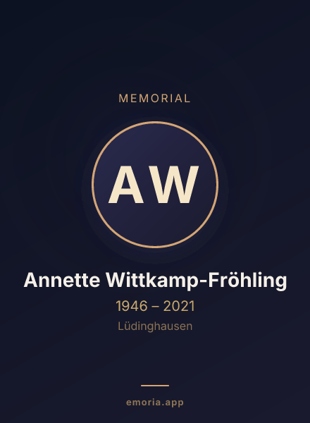 Memorial portrait of Annette Wittkamp-Fröhling