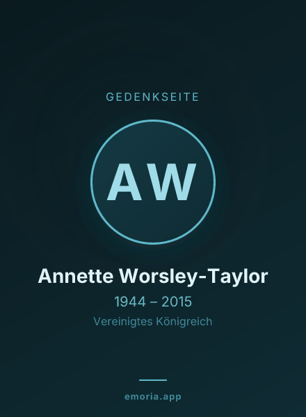 Gedenkportrait von Annette Worsley-Taylor