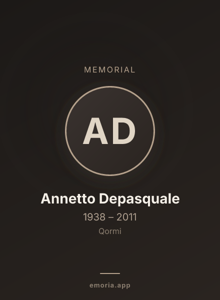 Memorial portrait of Annetto Depasquale