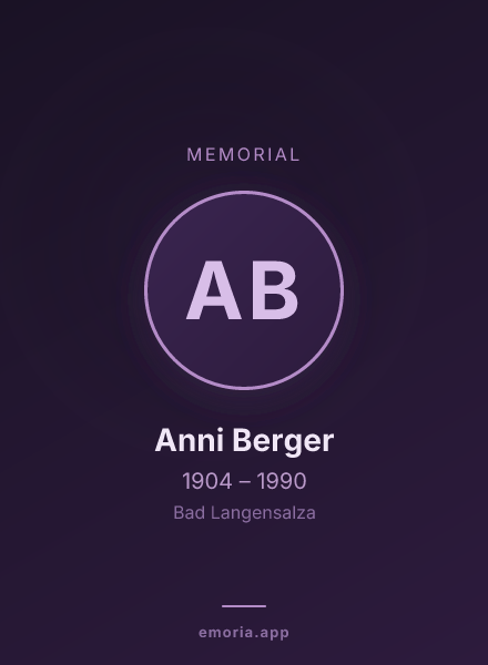 Memorial portrait of Anni Berger