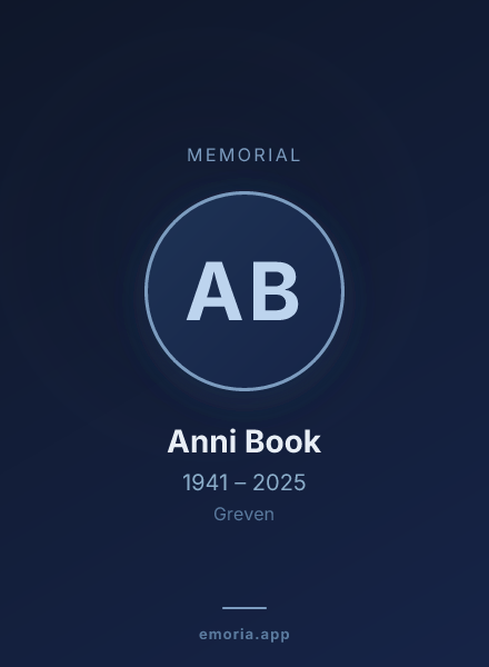 Memorial portrait of Anni Book