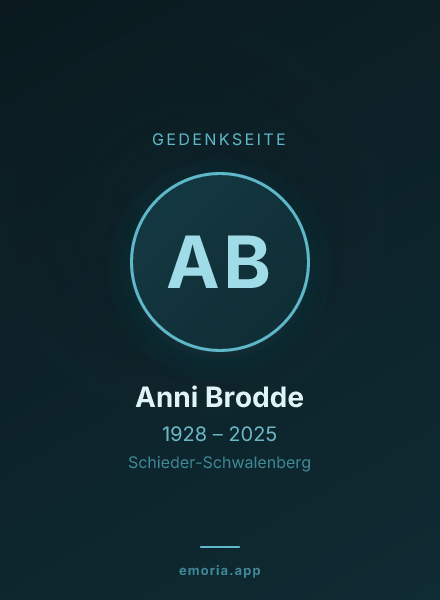 Gedenkportrait von Anni Brodde