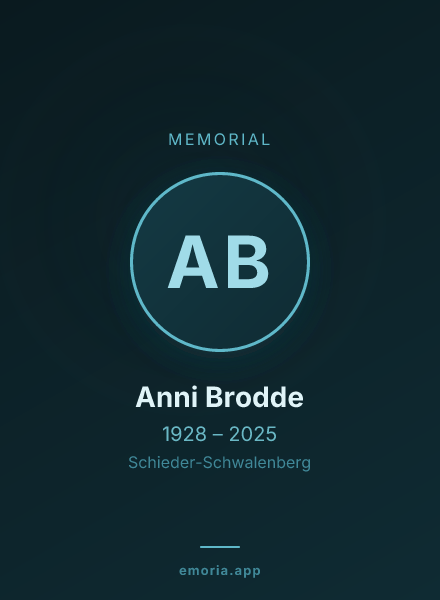 Memorial portrait of Anni Brodde
