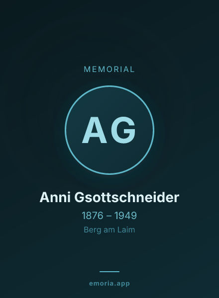 Memorial portrait of Anni Gsottschneider