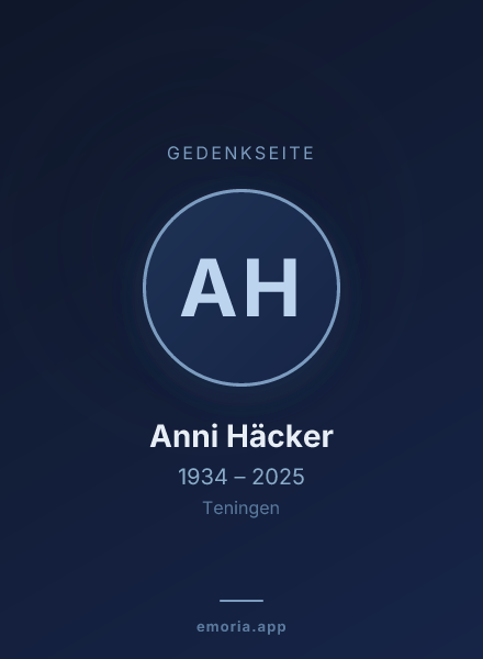 Gedenkportrait von Anni Häcker