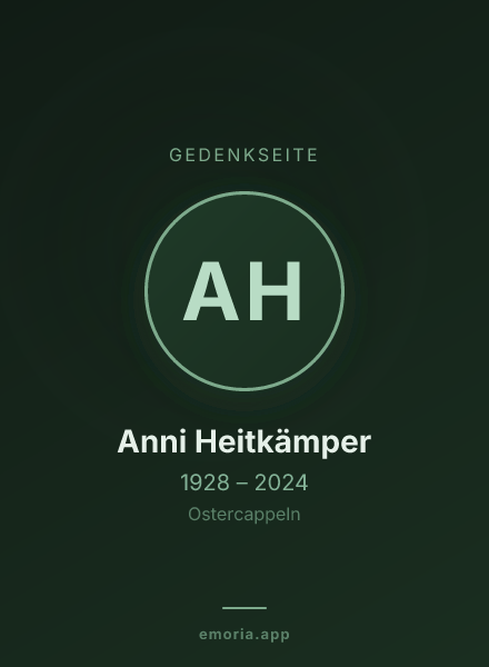 Gedenkportrait von Anni Heitkämper