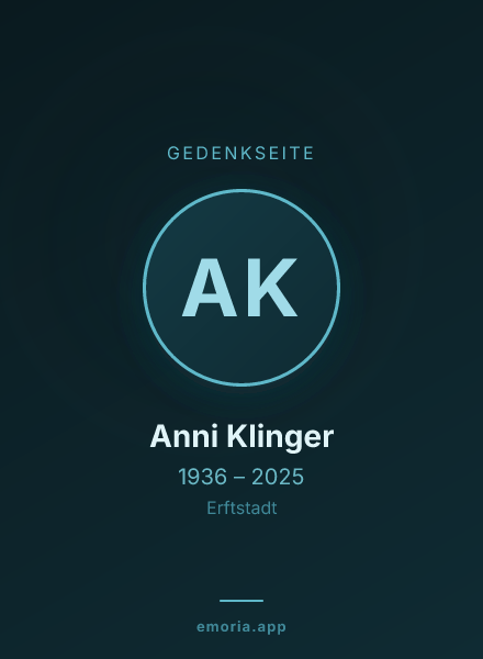 Gedenkportrait von Anni Klinger