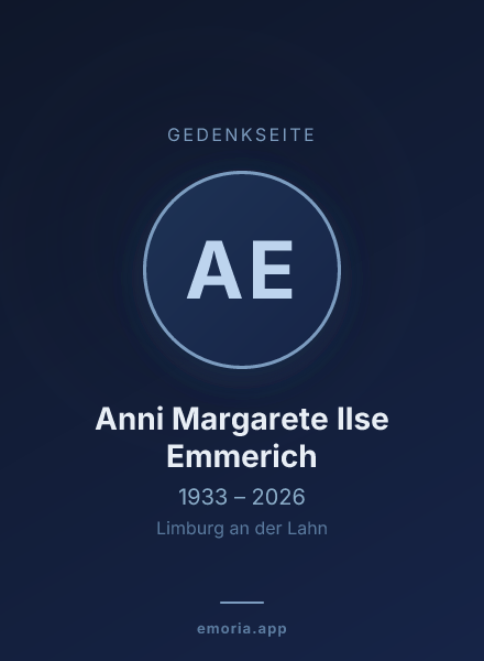 Gedenkportrait von Anni Margarete Ilse Emmerich