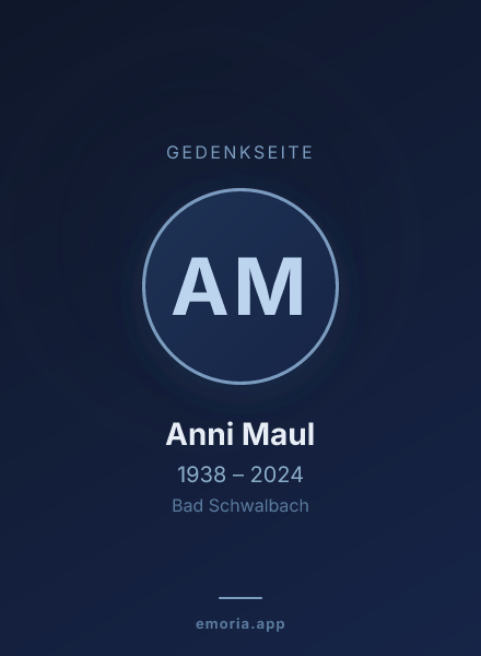 Gedenkportrait von Anni Maul