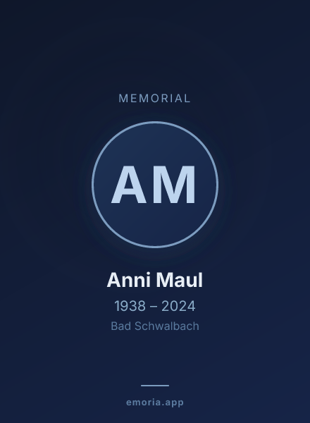 Memorial portrait of Anni Maul