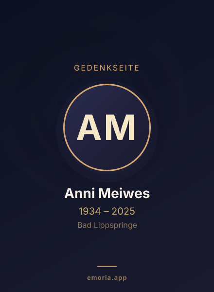 Gedenkportrait von Anni Meiwes
