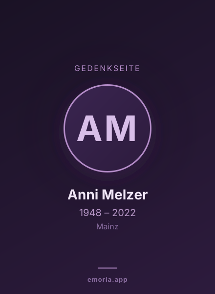 Gedenkportrait von Anni Melzer