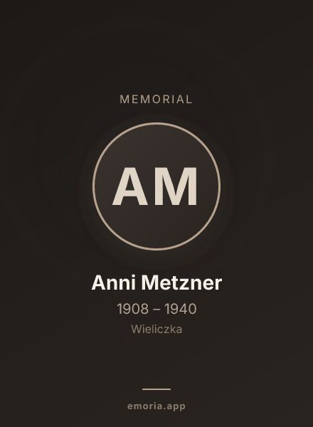 Memorial portrait of Anni Metzner