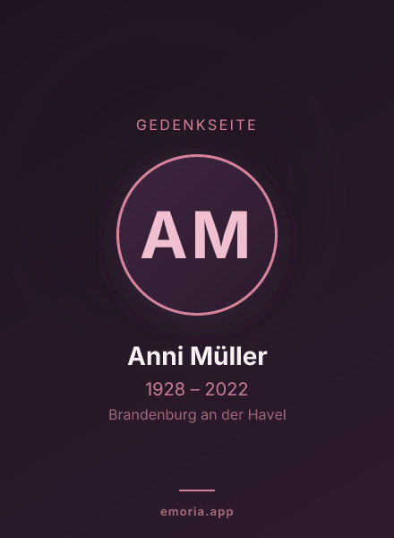 Gedenkportrait von Anni Müller