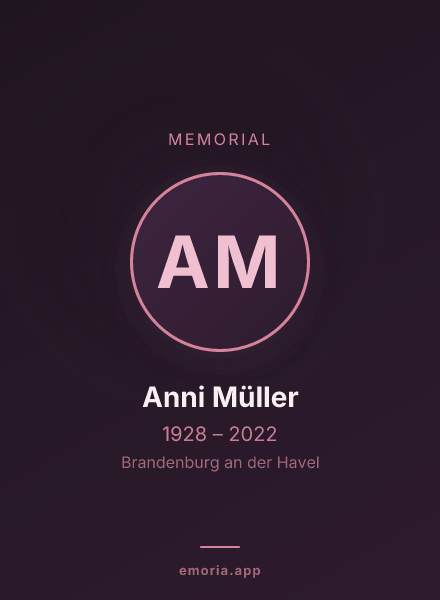 Memorial portrait of Anni Müller