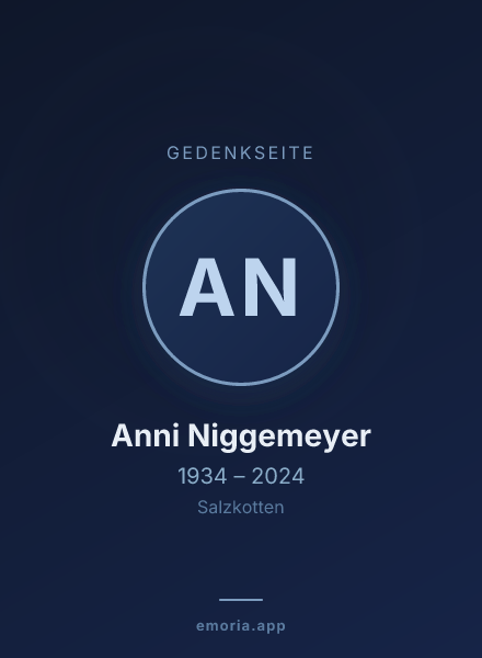 Gedenkportrait von Anni Niggemeyer