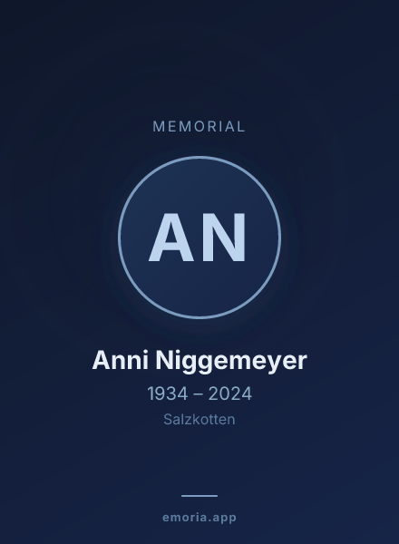 Memorial portrait of Anni Niggemeyer