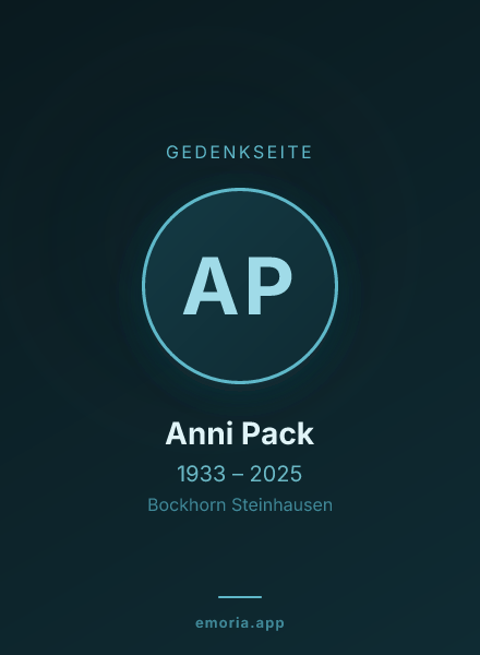 Gedenkportrait von Anni Pack