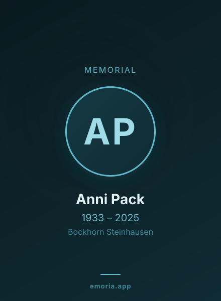 Memorial portrait of Anni Pack