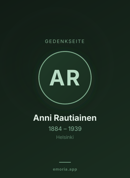 Gedenkportrait von Anni Rautiainen
