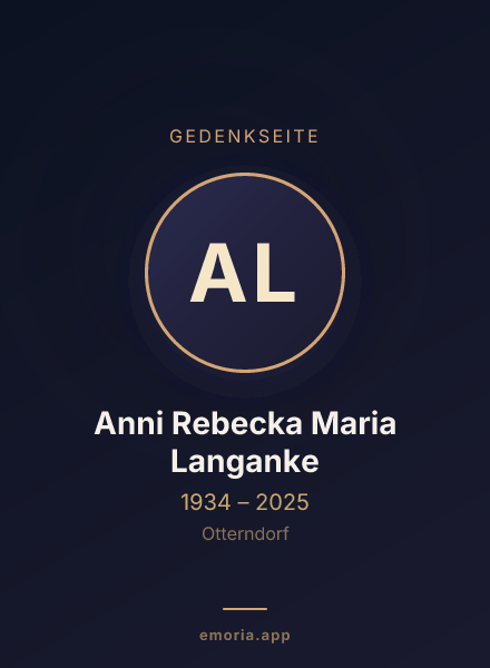 Gedenkportrait von Anni Rebecka Maria Langanke