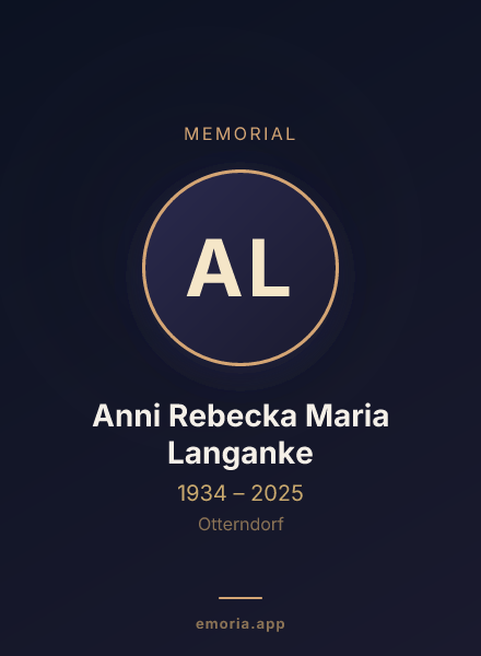 Memorial portrait of Anni Rebecka Maria Langanke