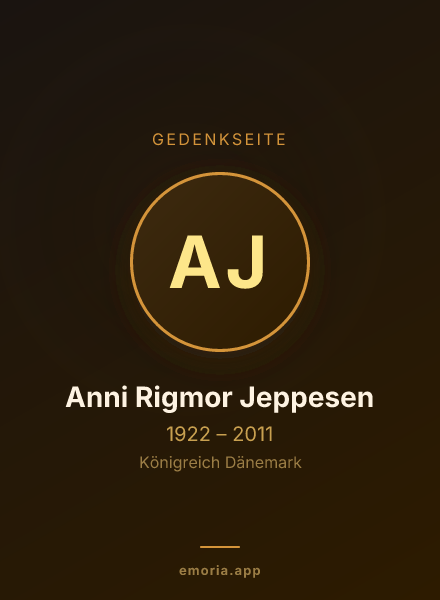 Gedenkportrait von Anni Rigmor Jeppesen
