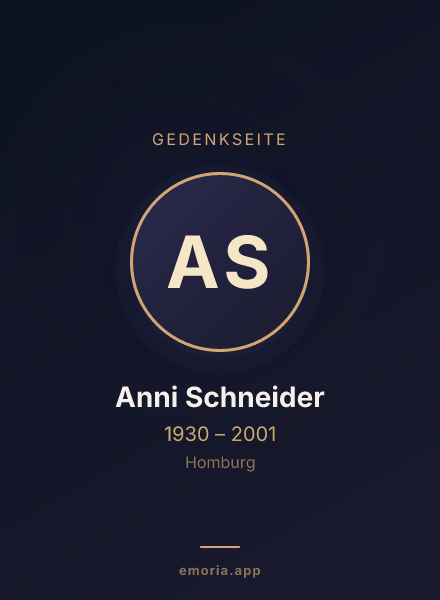 Gedenkportrait von Anni Schneider
