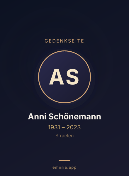 Gedenkportrait von Anni Schönemann