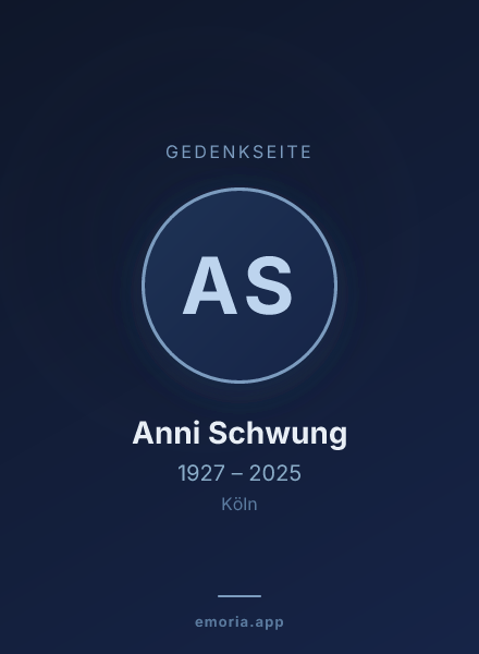 Gedenkportrait von Anni Schwung