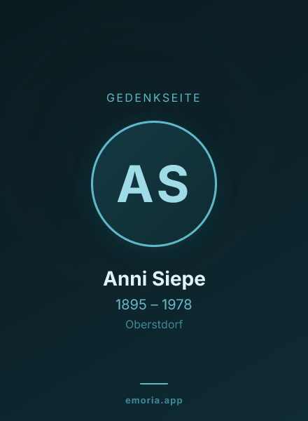 Gedenkportrait von Anni Siepe