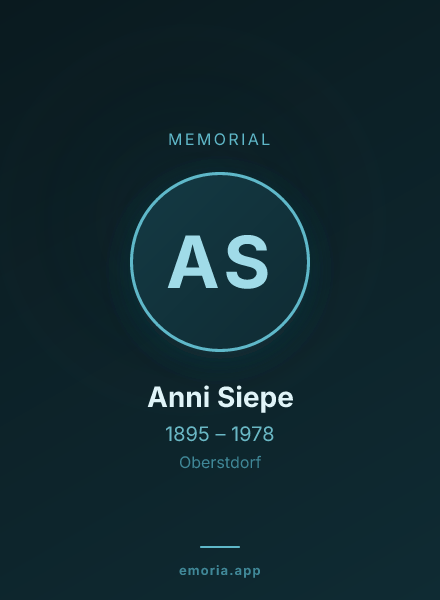 Memorial portrait of Anni Siepe