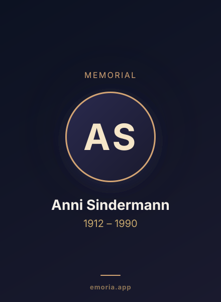Memorial portrait of Anni Sindermann