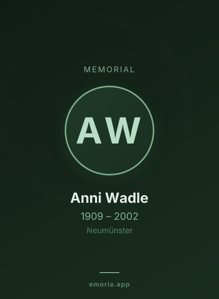 Memorial portrait of Anni Wadle