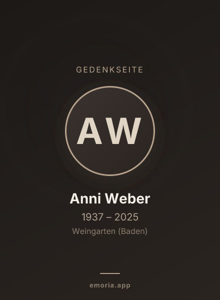 Gedenkportrait von Anni Weber