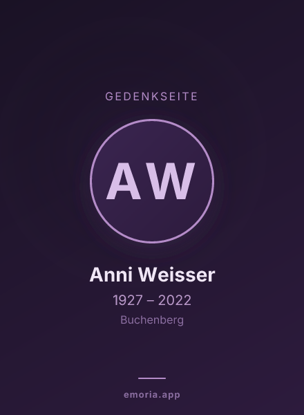 Gedenkportrait von Anni Weisser