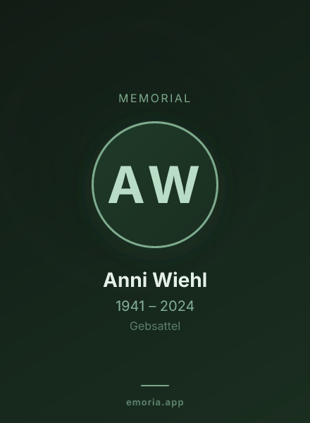 Memorial portrait of Anni Wiehl