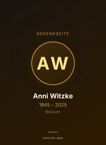 Gedenkportrait von Anni Witzke