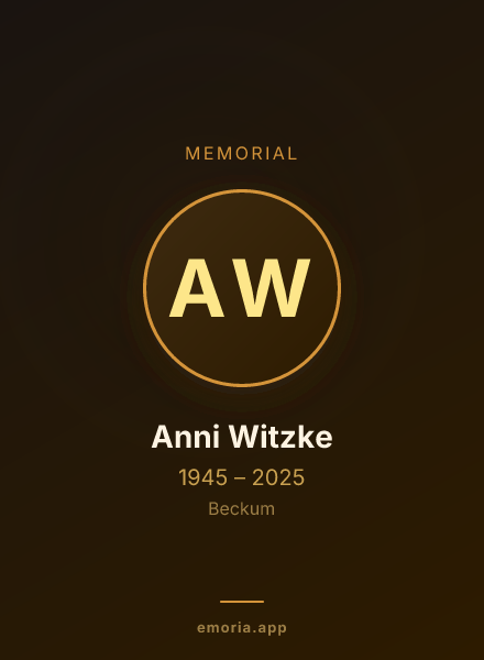 Memorial portrait of Anni Witzke