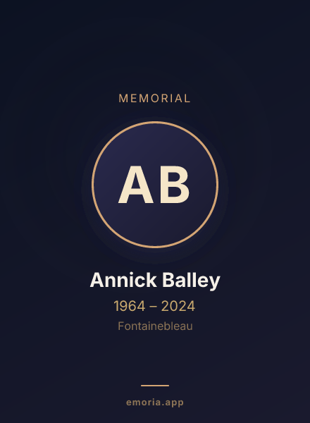 Memorial portrait of Annick Balley