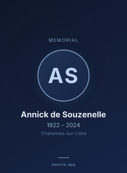 Memorial portrait of Annick de Souzenelle